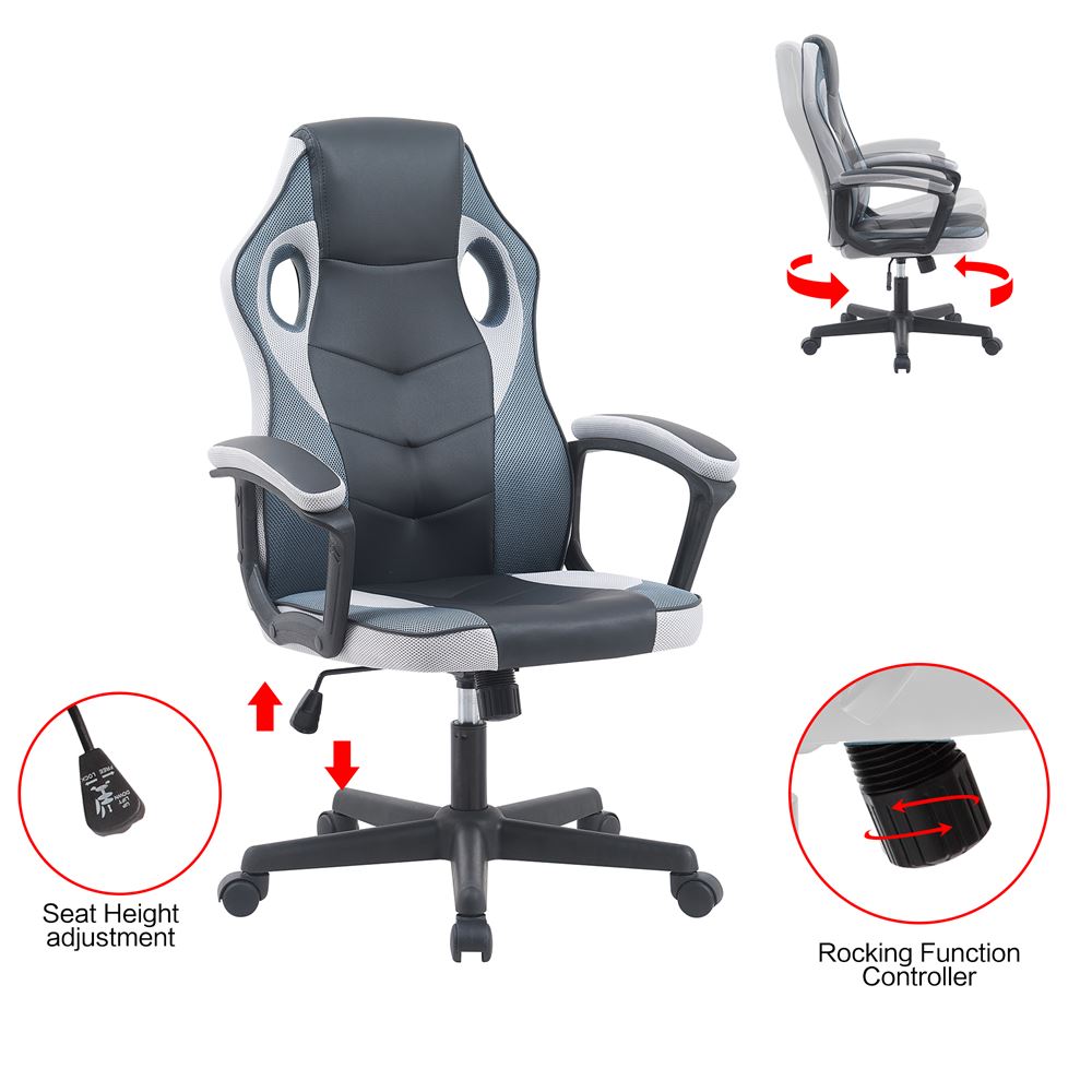 כסא גיימינג במכירה מוקדמת 21 ימי עסקים דגם Gamer צבע שחור אפור