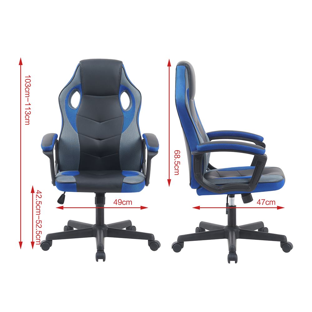 כסא גיימינג במכירה מוקדמת 21 ימי עסקים דגם Gamer צבע שחור כחול