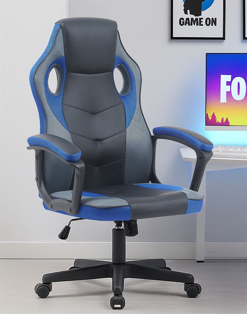 כסא גיימינג במכירה מוקדמת 21 ימי עסקים דגם Gamer צבע שחור כחול