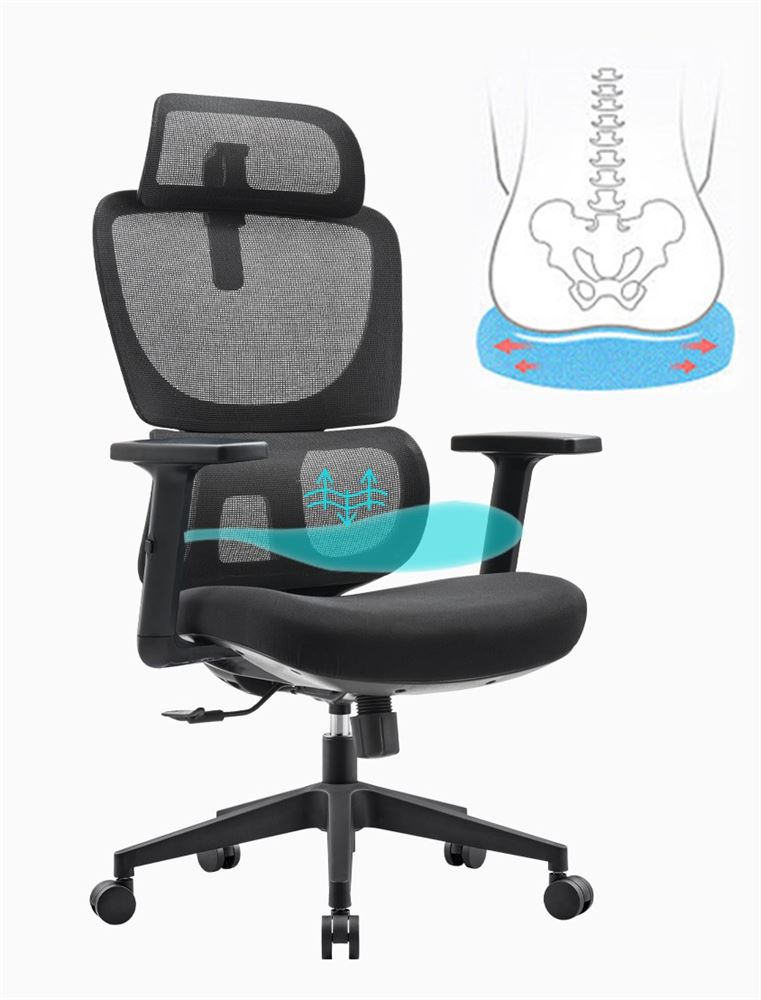 כסא מנהלים עם כרית תמיכה וידיות מתכווננות במכירה מוקדמת 21 ימי עסקים דגם XP-10