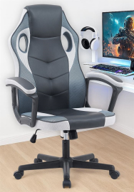 כסא גיימינג במכירה מוקדמת 21 ימי עסקים דגם Gamer צבע שחור לבן NewDealOfficial