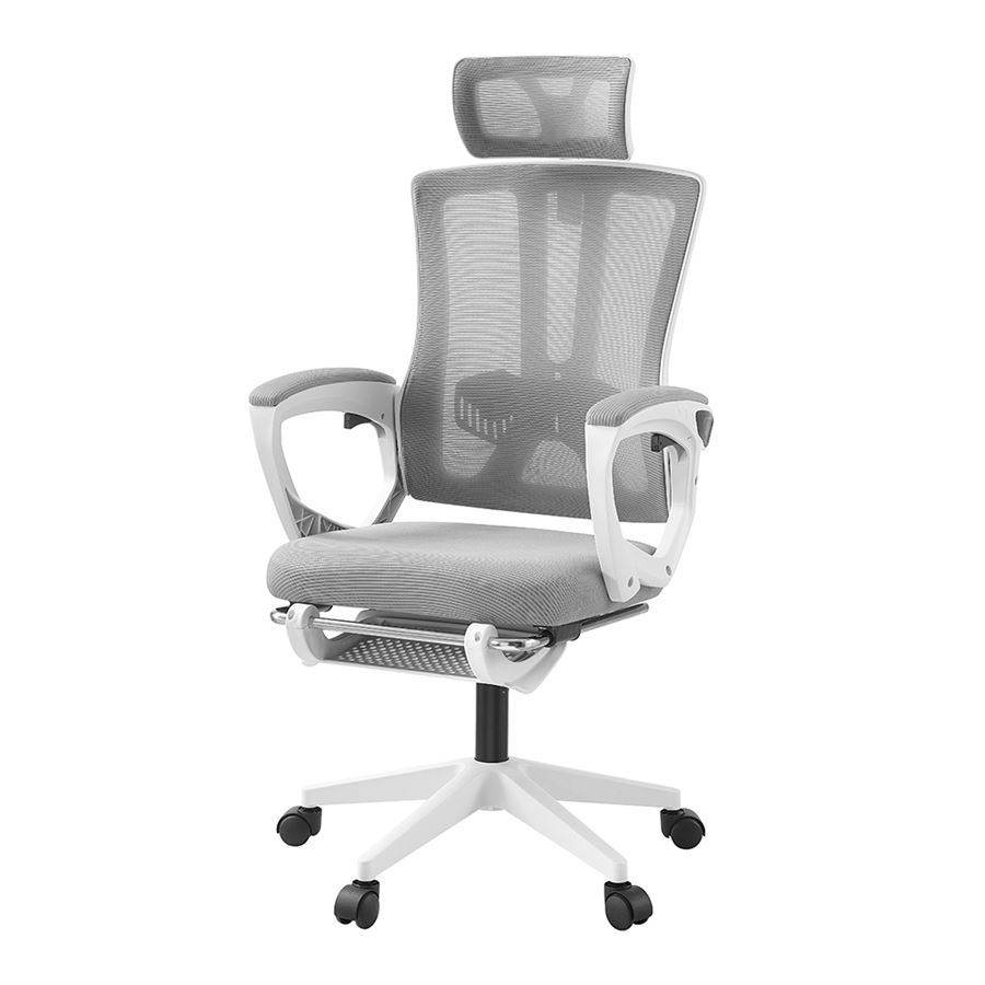 כסא מנהלים יוקרתי עם הדום נשלף דגם XP-40 צבע לבן אפור במכירה מוקדמת 21 ימי עסקים